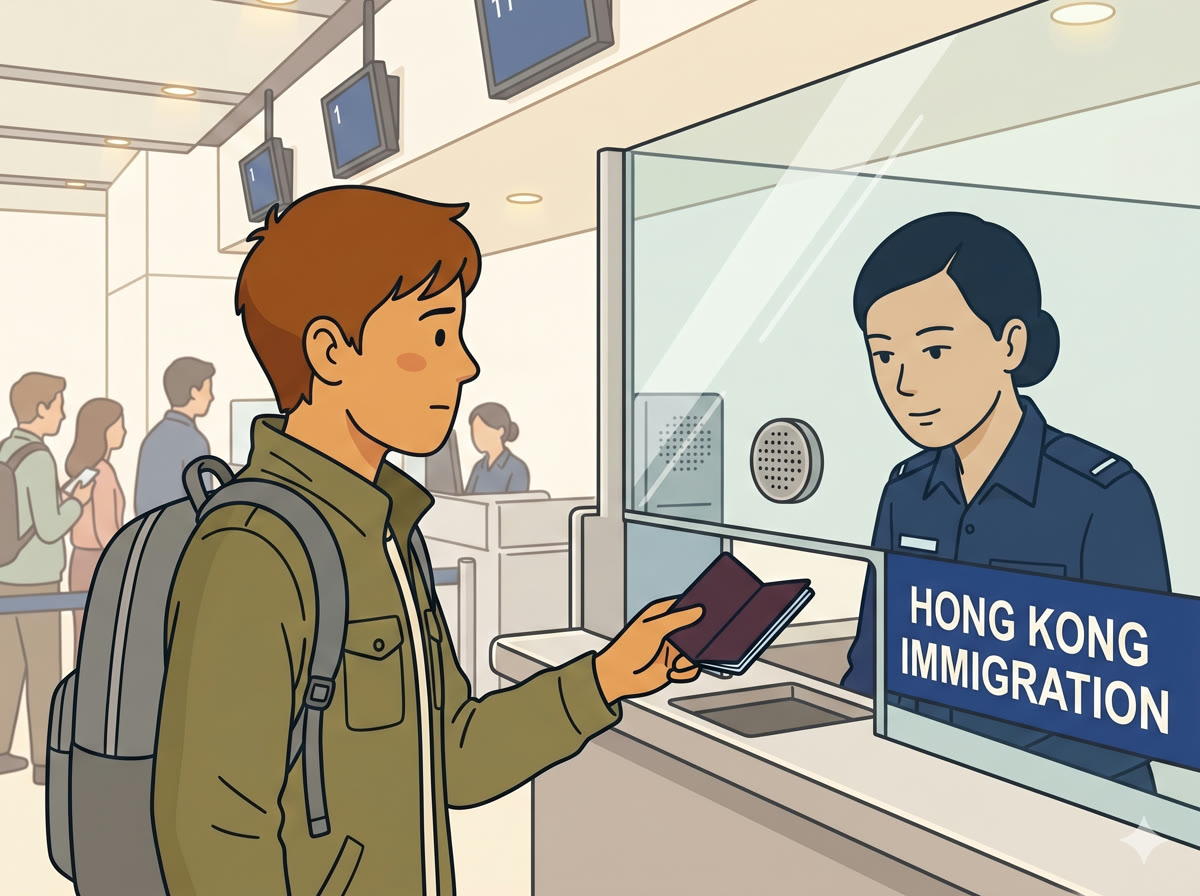 Step 1: Show your passport at HK immigration